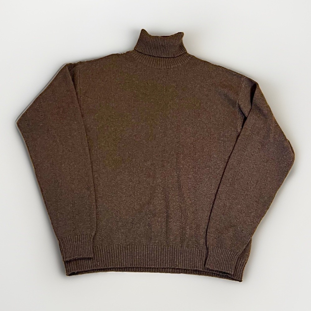 Scott Barber Men's L Brown Turtleneck Sweater Made in Italy Quiet Luxury Soft